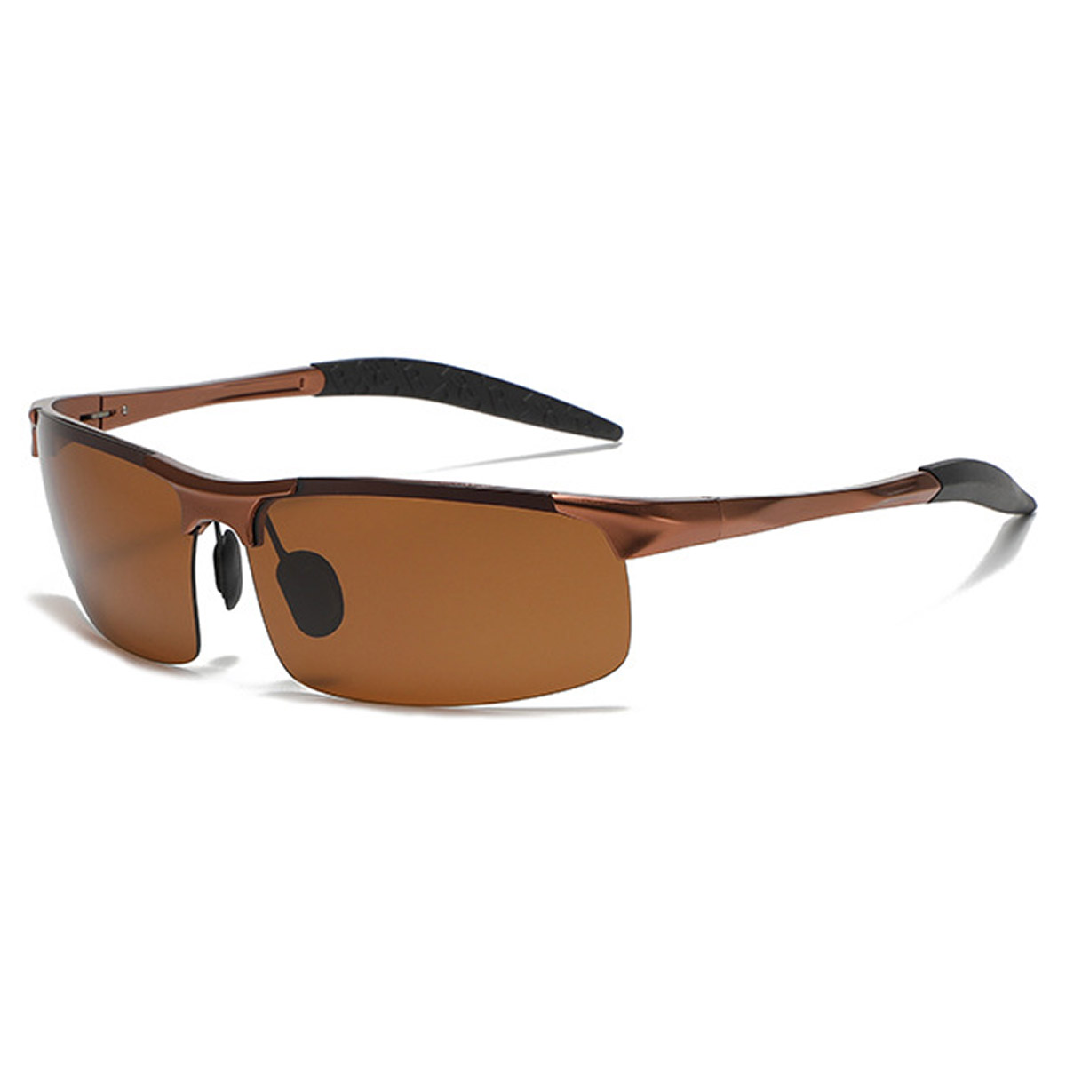 Kacamata hitam logam bersepeda setengah bingkai aluminium-magnesium Kacamata hitam logam bersepeda setengah bingkai aluminium-magnesium