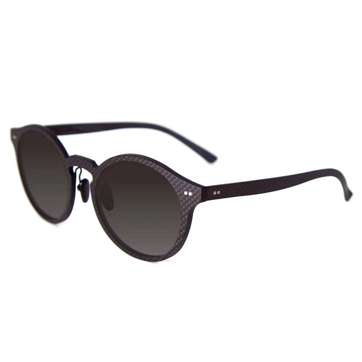 Kacamata Hitam Serat Karbon Bingkai Bulat Retro UV400 Kacamata Hitam Serat Karbon Bingkai Bulat Retro UV400